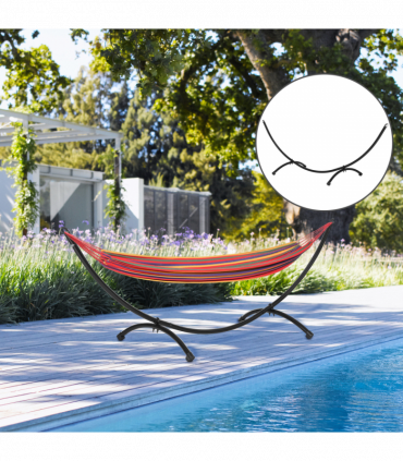 Metal Hammock Stand Frame Black 300cm x 90cm x100cm 3(m) Garden Outdoor Patio