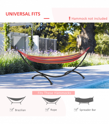 Metal Hammock Stand Frame Black 300cm x 90cm x100cm 3(m) Garden Outdoor Patio