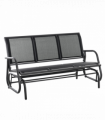 3-Seat Glider Rocking Chair for 3 People Bench Patio Furniture Metal Frame
