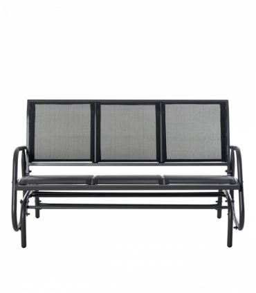 3-Seat Glider Rocking Chair for 3 People Bench Patio Furniture Metal Frame