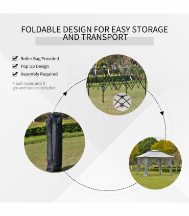 3.6 x 3m Foldable Pop-up Party Steel Frame Oxford w/ Roller Bag