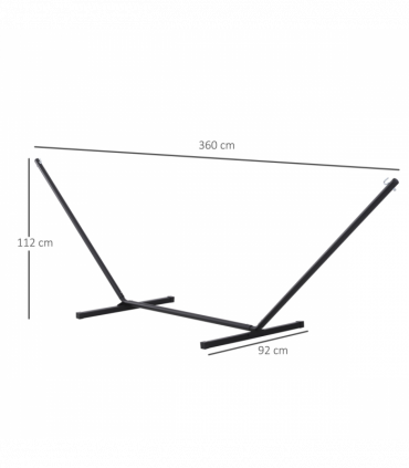 Metal Black 3.6m Long Hammock Stand Frame Replacement Garden Outdoor Patio