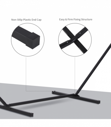 Metal Black 3.6m Long Hammock Stand Frame Replacement Garden Outdoor Patio