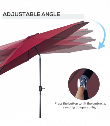 3m Umbrella, Tilt and CrankWine Red
