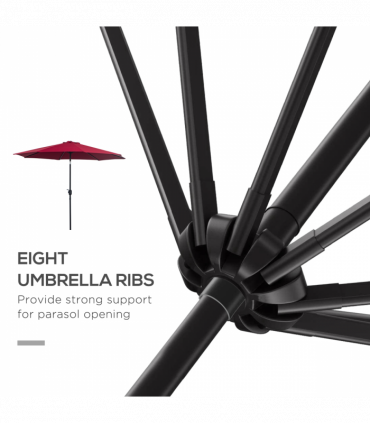 3m Umbrella, Tilt and CrankWine Red