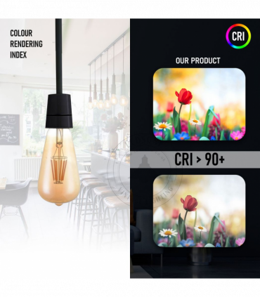 6Pack E27 LED Edison Dimmable Vintage Amber Glass Warm white 2700K Light Bulb, 