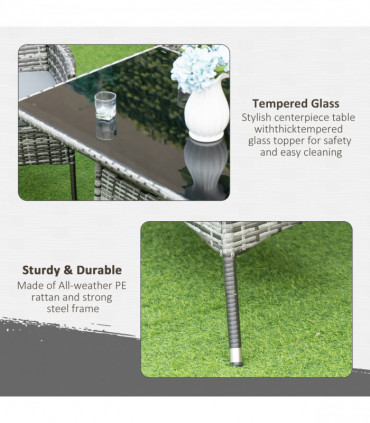 7pc Rattan Garden Furniture Dining Set Wicker Patio Conservatory Seater