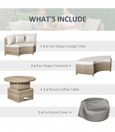 PE Rattan Garden Sofa Set Grey 169cm x 84cm x 75cm Outdoor Furniture Bed