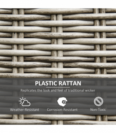 PE Rattan Garden Sofa Set Grey 169cm x 84cm x 75cm Outdoor Furniture Bed