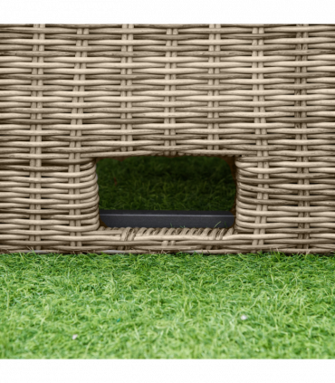 PE Rattan Garden Sofa Set Grey 169cm x 84cm x 75cm Outdoor Furniture Bed