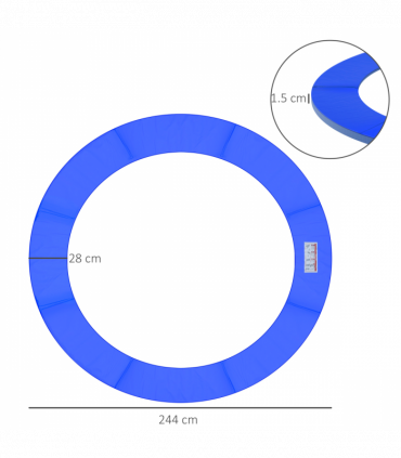 8FT Trampoline Pad PVC Replacement Safety Surround Spring Cover Padding