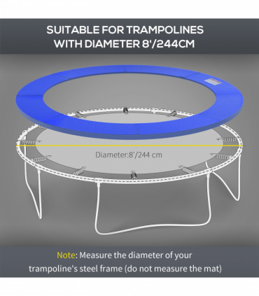 8FT Trampoline Pad PVC Replacement Safety Surround Spring Cover Padding