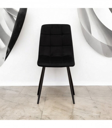 BLACK FABRIC CHAIR BLACK METAL LEGS