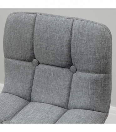 Bar Stool Set of 2 Armless Button-Tufted Counter Height Bar Chairs Grey