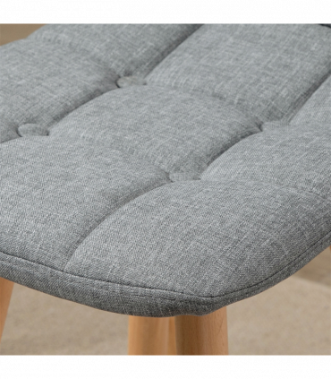 Bar Stool Set of 2 Armless Button-Tufted Counter Height Bar Chairs Grey