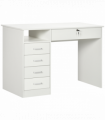 Computer Desk Writing Desk with Five Drawers for Home Office White