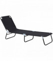 Folding Lounge Chair Outdoor Chaise Lounge for Bench Patio Black