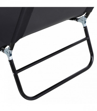 Folding Lounge Chair Outdoor Chaise Lounge for Bench Patio Black