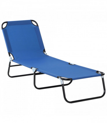 Folding Lounge Chair Outdoor Chaise Lounge for Bench Patio Blue