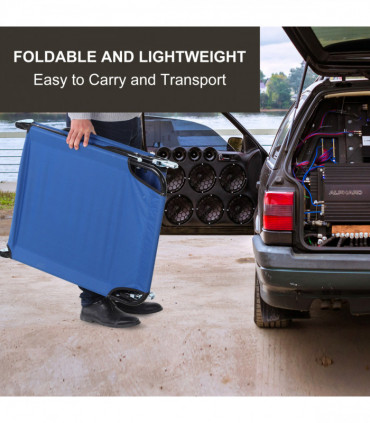 Folding Lounge Chair Outdoor Chaise Lounge for Bench Patio Blue