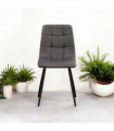 GREY FABRIC CHAIR BLACK METAL LEGS