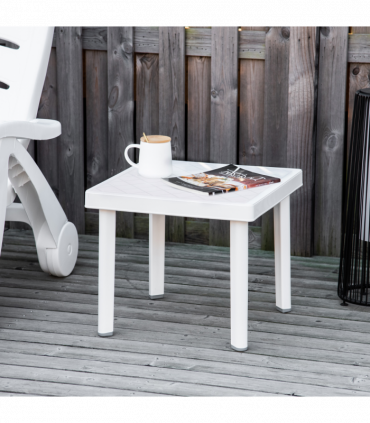 Garden End Table Outdoor Square Accent Coffee Table for Drink Snack Outsunny