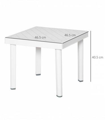 Garden End Table Outdoor Square Accent Coffee Table for Drink Snack Outsunny