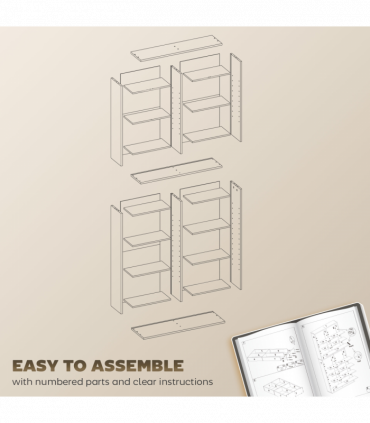 HOMCOM 640 CD Storage Unit 360 DVD Storage Tower w/ 18 Compartments Natural
