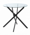 Side Table Black Glass Metal 80x80x75cm 0.7cm 5kg Clear Glass Top Modern