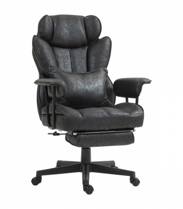 HOMCOM Office Chair, Ergonomic Desk Chair with Foot Rest, Black