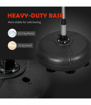 HOMCOM Punching Bag with Stand Boxing Bag Set with Adjustable Height Black, Gold