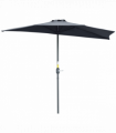 Half Round Umbrella Outdoor Balcony Parasol Wall Sun Shade 5 Ribs Grey, 2.7m