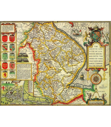 Lincolnshire Historical Map 1000 Piece Jigsaw Puzzle (1610)