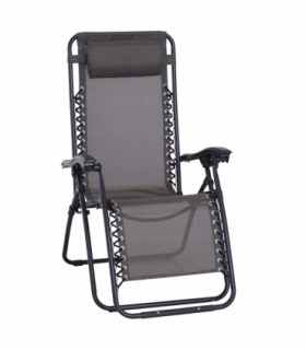 Metal Frame Zero Gravity Lounger w/ Head Pillow for Patio Decking  Outsunny