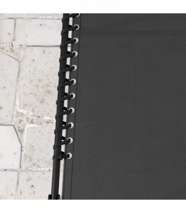 Outsunny 2 Pcs Folding Beach Chair Chaise Lounge 4 Adjustable Positions, Black