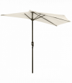 Outsunny 3 m Half Round Umbrella Parasol-White