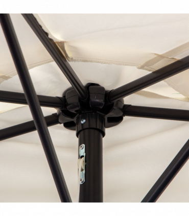 Outsunny 3 m Half Round Umbrella Parasol-White