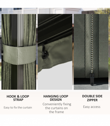 Outsunny 3 x 4m Hardtop Gazebo Aluminium Garden Pavilion Dark Grey