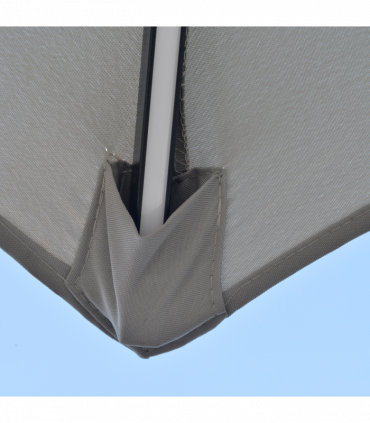 Outsunny 3(m) Cantilever Parasol Hanging Banana Umbrella w/ lights, Light Grey