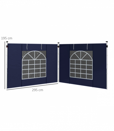 Outsunny 3x3(m) or 3x6m Pop Up Gazebo Side Panels Replacement, 2 Pack, Blue