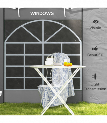 Outsunny 3x3(m) or 3x6m Pop Up Gazebo Side Panels Replacement, 2 Pack, Grey