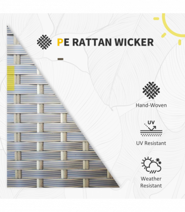 Outsunny 5 PCs Rattan Garden Furniture Set with Glass Coffee Table, Brown