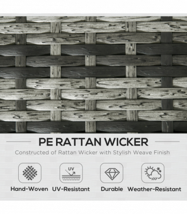 Outsunny 6 PCS Patio Rattan Sofa Set Conversation Furniture Grey