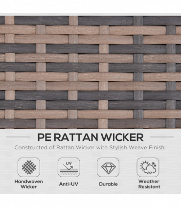 Outsunny 6 PCS Patio Rattan Sofa Set Conversation Furniture Orange