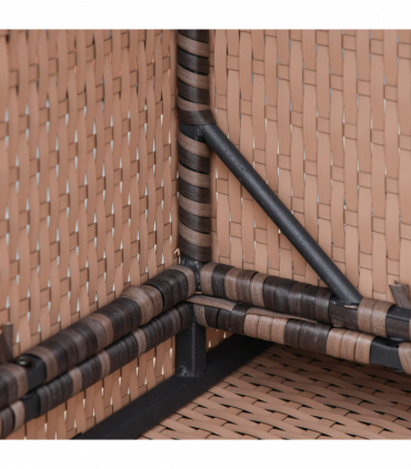 Outsunny 6 PCS Patio Rattan Sofa Set Conversation Furniture Orange