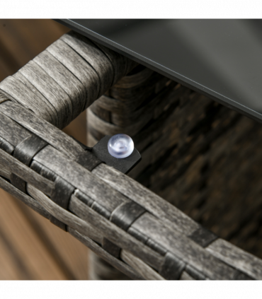 Outsunny 6 PCs Patio wicker Sofa Set Rattan Chair Furniture w/ Glass & Cushioned