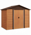 Outsunny 7.7x6.4ft Garden Shed, Tool Storage Sliding Door Wood Effect