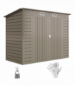 Outsunny 8 x 4FT Metal Garden Storage Shed with Double Doors, Light Grey
