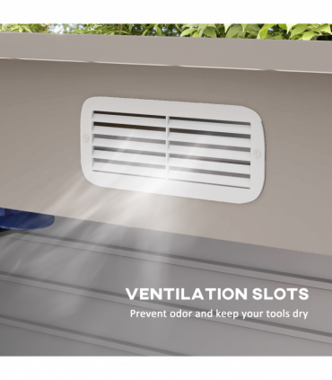 Outsunny 8 x 4FT Metal Garden Storage Shed with Double Doors, Light Grey