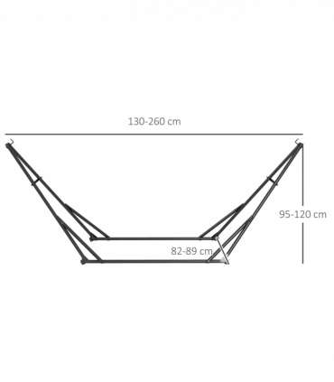Outsunny Foldable Hammock Stand, 2 in 1 Hammock Net Stand, Hammock Chair Stand